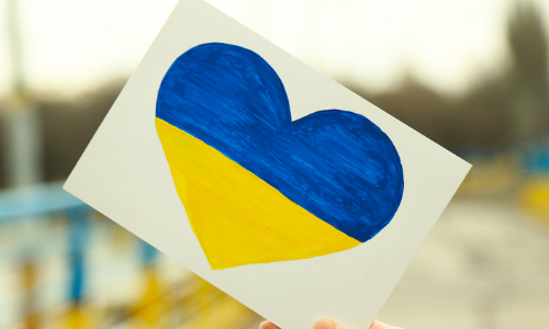 Sydän ukrainan lipun väreissä