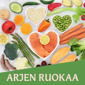 Arjen ruokaa -logo eli soppalautanen sydämellä.