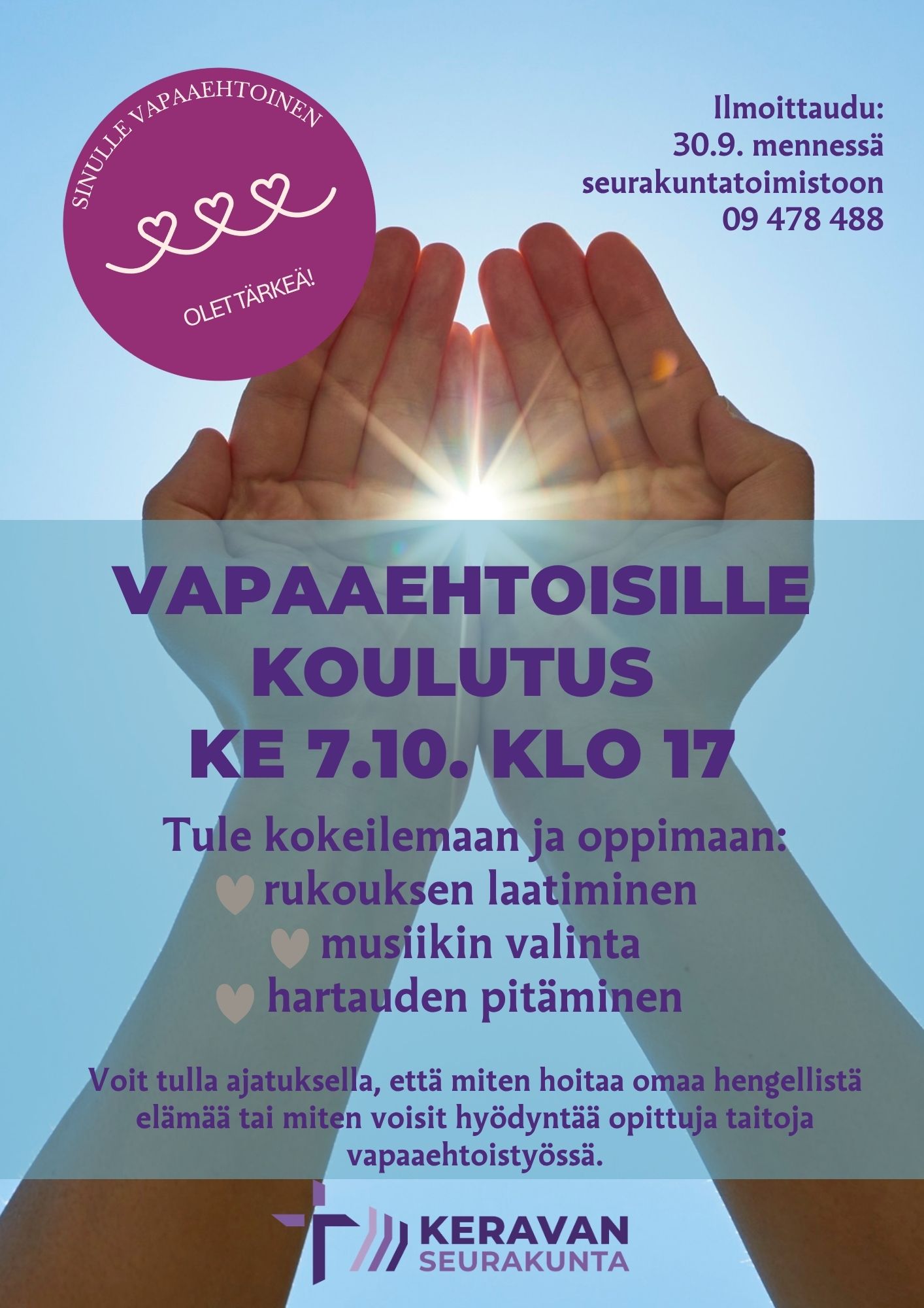 Kuva koulutuksen sisällöstä: hengellisyys