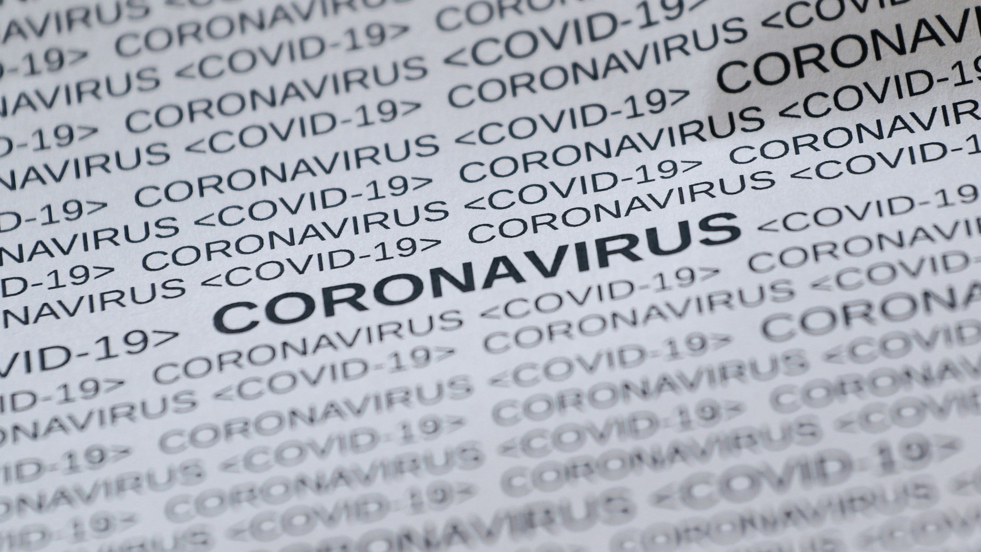 Tekstiä, jossa lukee Coronavirus - Covid-19 koko sivun täydeltä